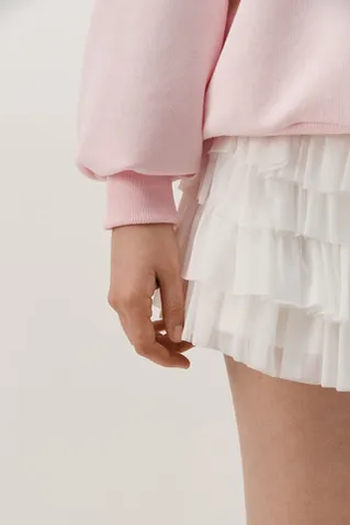 Свитшот с V-образным вырезом нежно-розового цвета