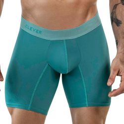 Мужские трусы боксеры зеленые удлиненные Clever Moda AUDAZ LONG BOXER 186810