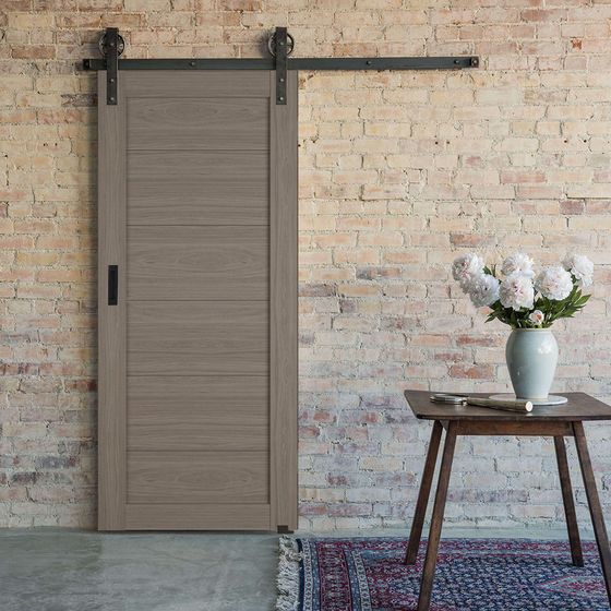 Купить Раздвижная амбарная дверь купе Atum Pro 32 Brun Oak глухая с внутренней стороны