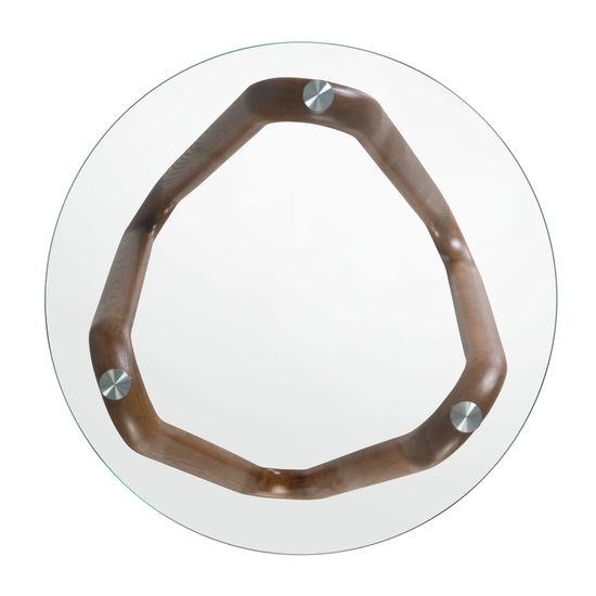 Приставной столик 2125/LT20048 из стекла и ореха