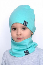 Комплект шапка+снуд р.50 Голубой (Smail)