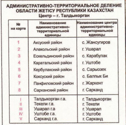 КАРТА ЖЕТЫСУСКОЙ ОБЛАСТИ БОЛЬШАЯ НАСТЕННАЯ 2023 год