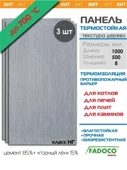 Панель термостойкая FADOCO НГ 1000x500х8 3шт