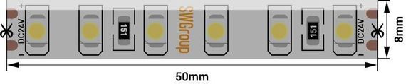 Светодиодная влагозащищенная лента SWG 9,6W/m 120LED/m 3528SMD холодный белый 5M 003592