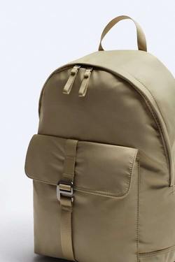 ZARA РЮКЗАК ИЗ НЕЙЛОНА, ПЕСОЧНЫЙ