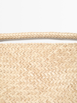 Massimo Dutti Маленькая плетеная кожаная сумка через плечо, кремовый