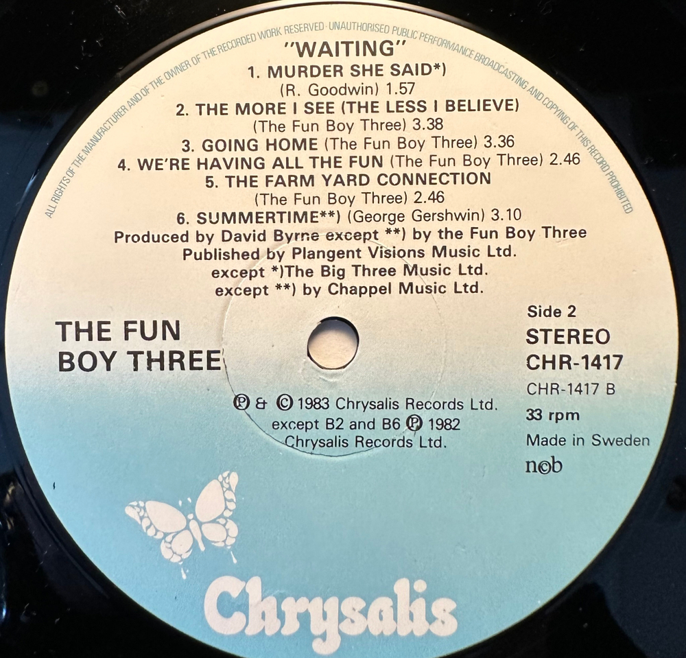Fun Boy Three - Waiting (Швеция 1983г.)