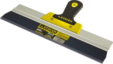 STAYER PROFlat, 350 мм, усиленная алюминиевая направляющая, двухкомпонентная ручка, анодированный, фасадный шпатель, Professional (10045-35)