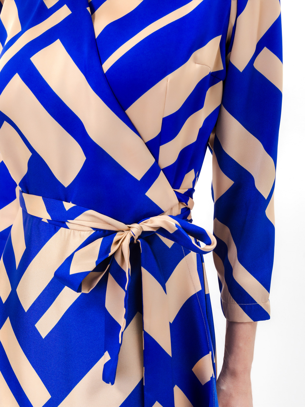 Платье-халат Stefania сине-бежевое