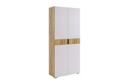 Бери Шкаф двухдверный (Дуб крафт золотой/Белое дерево)