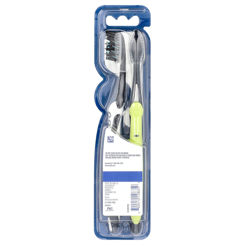 Oral-B, Угольная зубная щетка Pro-Flex, средний размер, 2 шт. В упаковке