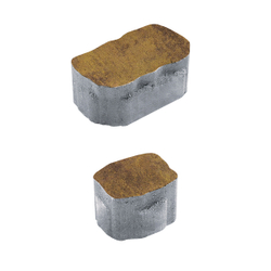 Тротуарная плитка Арена - Листопад гладкий Янтарь, комплект из 2 видов плит