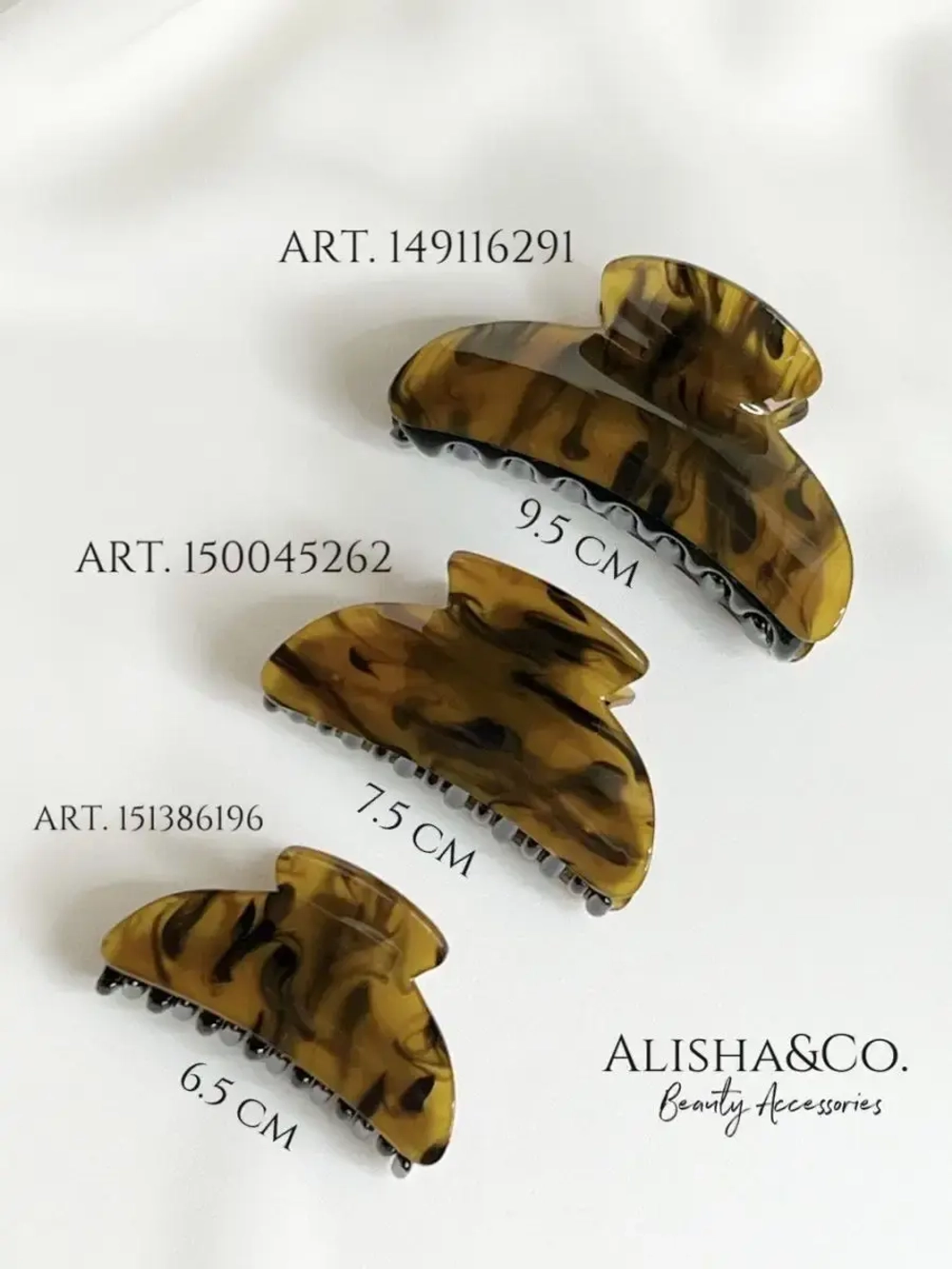 Аксессуар для волос Заколка Крабик большой Tiger Eye Shell