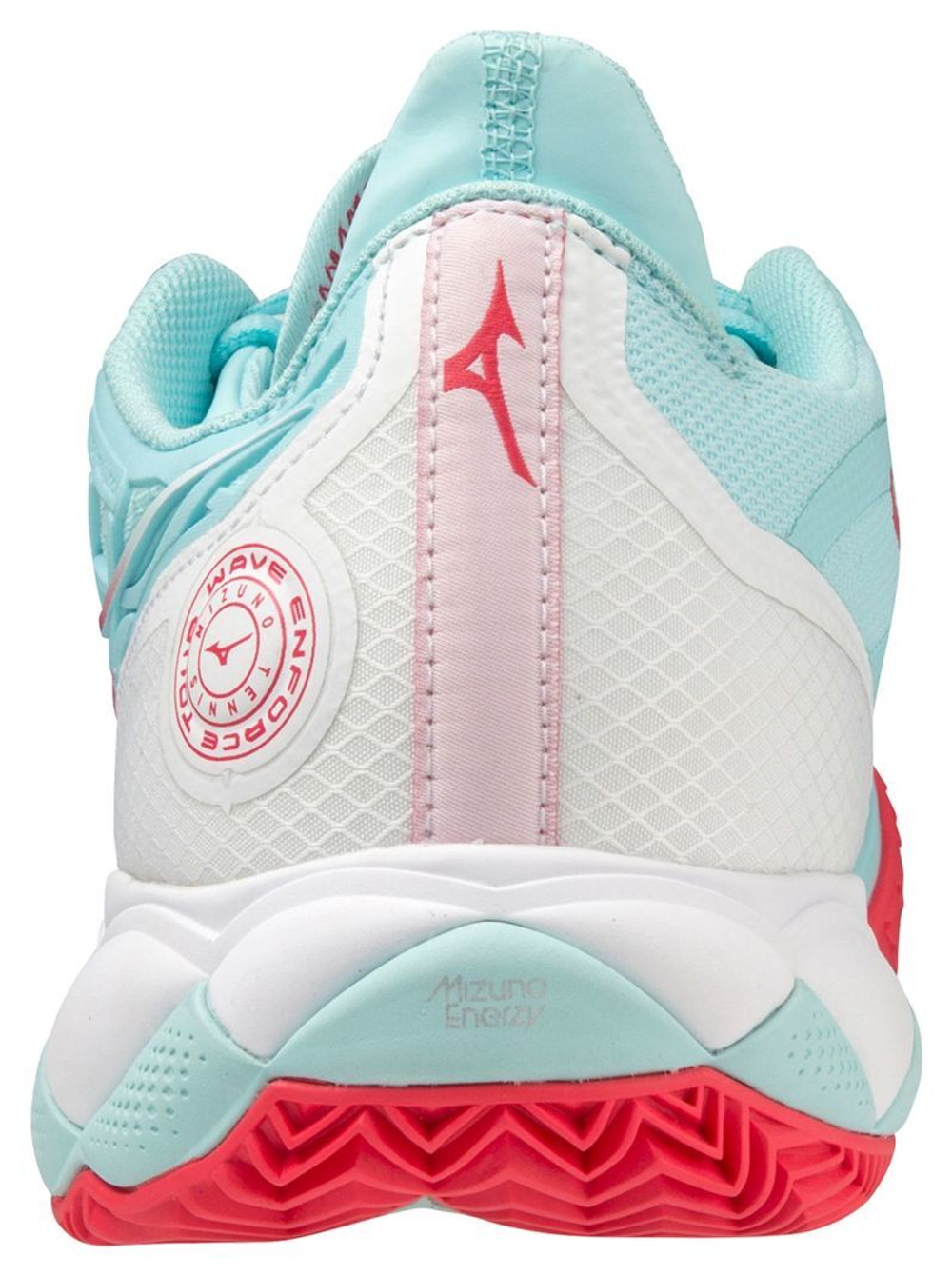 Женские теннисные кроссовки Mizuno Wave Enforce Tour CC - tanager turquoise/fiery coral 2/white