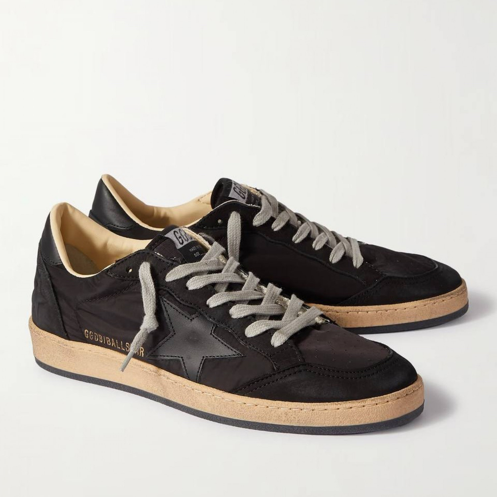 Golden Goose Ball Star / Черные тканевые / черная звезда муж