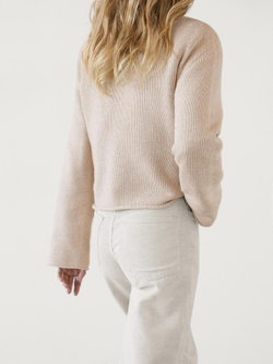 Massimo Dutti Трикотажный свитер с высоким воротником, песочный