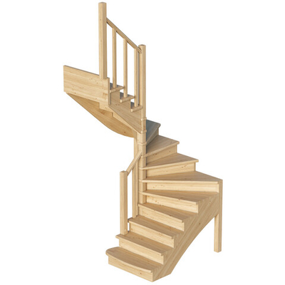 Лестница на второй этаж К-003м/2 Левая с подступенками