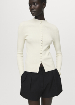 Кардиган из тонкого трикотажа в рубчик