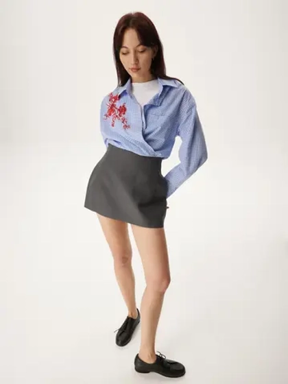 Юбка мини АУРА, серый