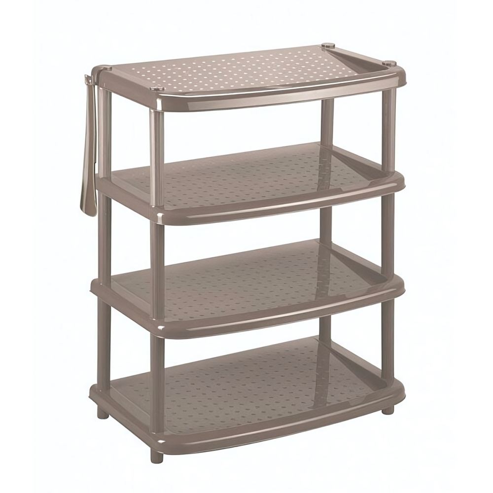 Этажерка для обуви "паола" 4 полки 490х310х780 мм (коричневый)