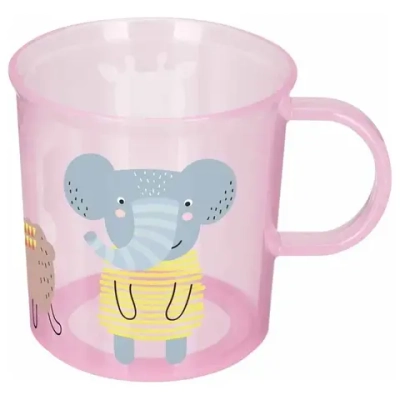 КРУЖКА ДЕТСКАЯ С ДЕКОРОМ И НЕСКОЛЬЗЯЩИМ ДНОМ 200МЛ (Розовый)