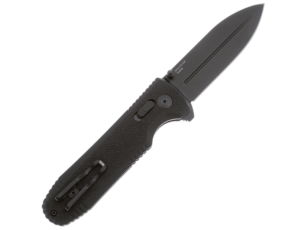 Нож складной SOG Pentagon XR Blackout, сталь Cryo CTS XHP, рукоять G10, 139г