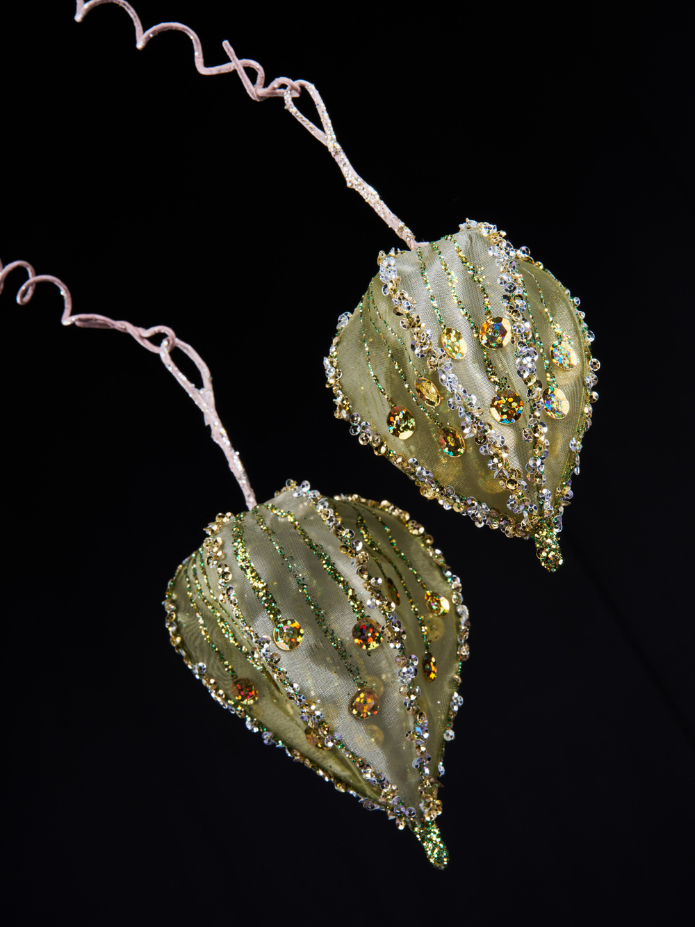 Веточка физалис 13х76см ChristmasDeLuxe оливковая