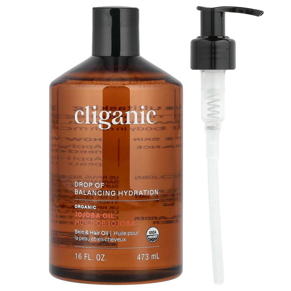 Cliganic, органическое масло жожоба, для жирной и комбинированной кожи, 473 мл (16 жидк. унций)