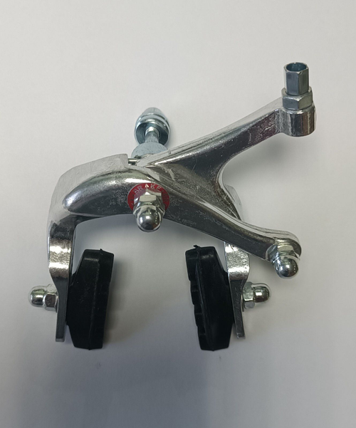 Тормоз клещевой шоссейный эконом, на заднее колесо серебро