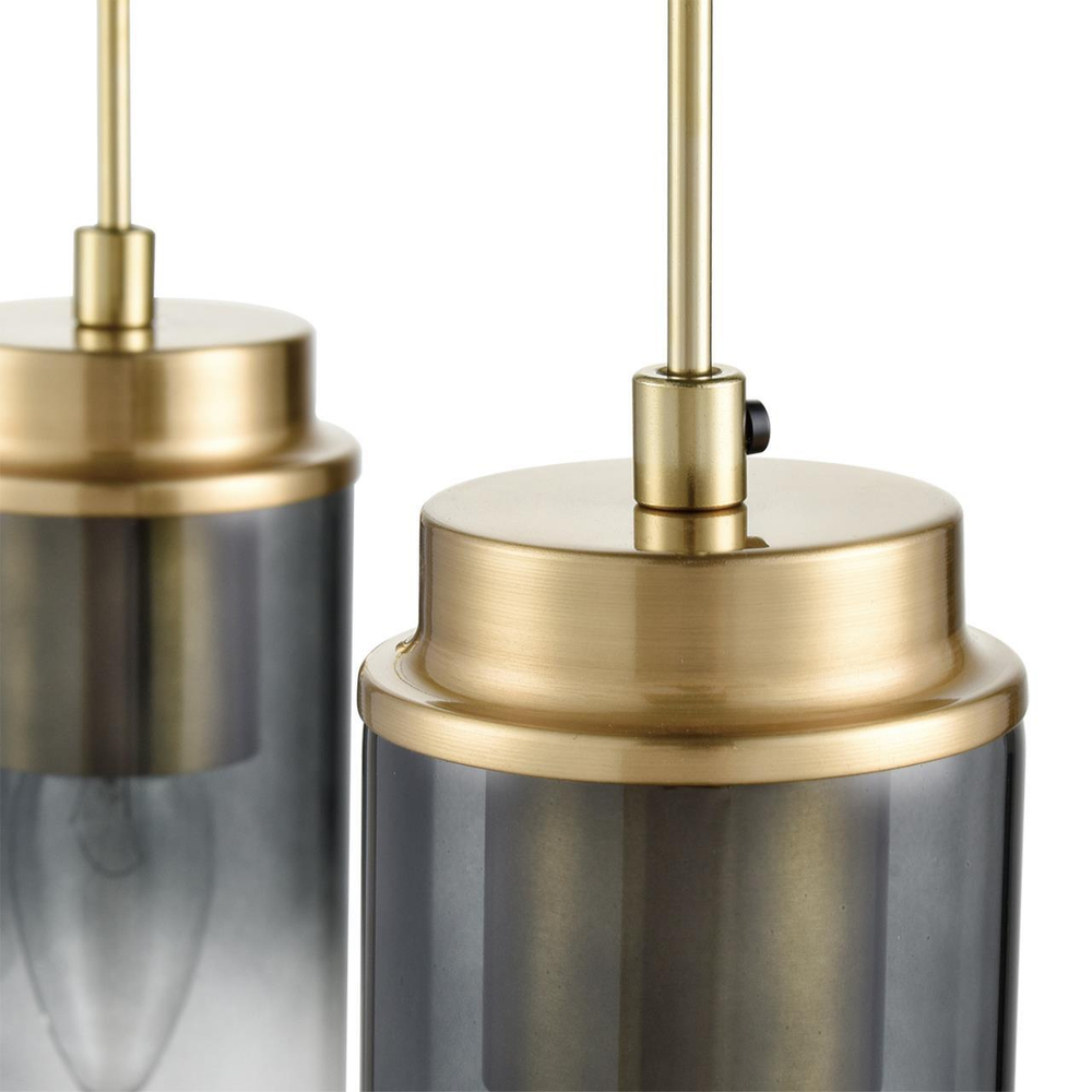 8101/3A COMFI LN25 325 черный/бронза металл/стекло Подвес Е14 3*40W 220V ISHA