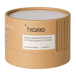 Свеча ароматическая Tkano Edge Vetiver & Black Cypress бежевая 30ч