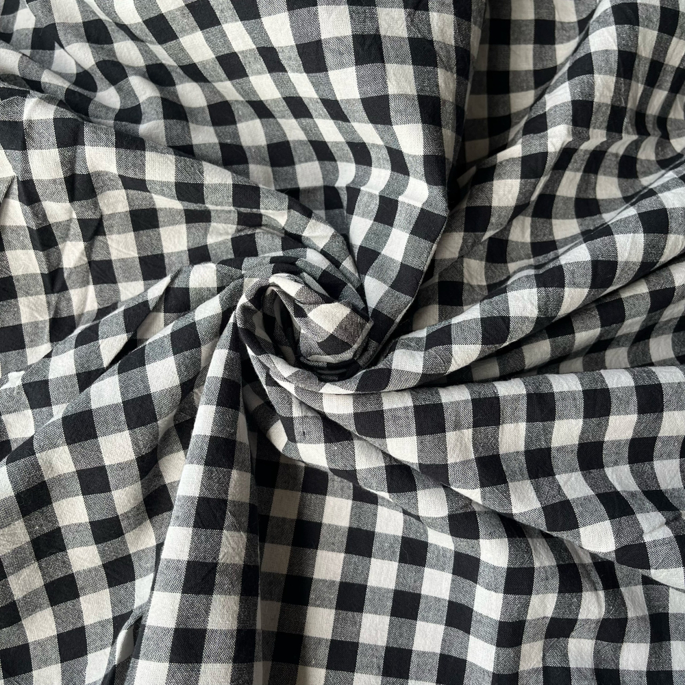 Вареный хлопок 250см. Черная клетка (1см)