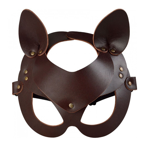 Коричневая кожаная маска Кошечка Sitabella BDSM Accessories 3438-8