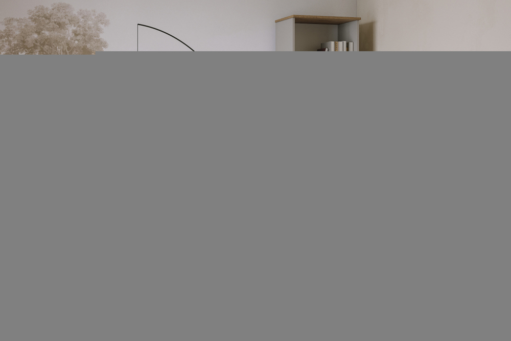Стеллаж Салерно 1 (МДФ) SF-022 Сантьяго Кашемир 5981 BS 49*36*190 см, Бежевый   Фиеста