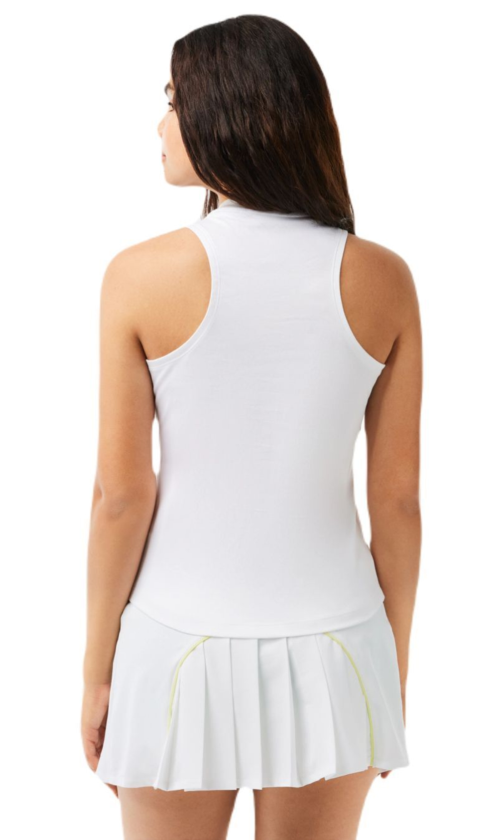 Женский топ теннисный Lacoste Contrast Stretch Cotton Sport Tank - белый