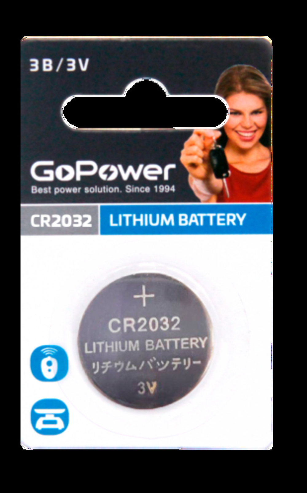 Батарейка GoPower CR2032 BL1 Lithium 3V