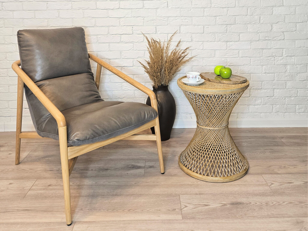 Чаша Shaped stone plate-coffee color