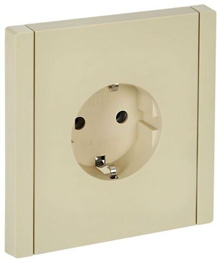 Розетка СП FORTE&PIANO FP414 16А с заземл. без защ. шторок безвинт. крепл. ваниль IEK FP-R11-16-1-K10
