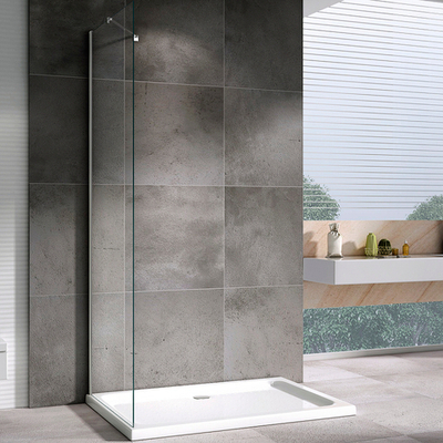 Душевая стенка Abber Zart 90x195 S91 профиль Хром стекло прозрачное