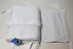 Бампер для детской кроватки 380х45 Bovi Вензель бело-голубой Португалия