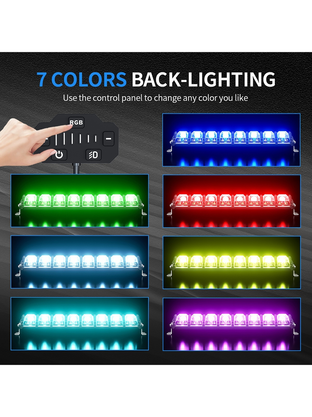 Светодиодная фара комбинированного света AURORA 762 мм 372W LED с RGB подсветкой