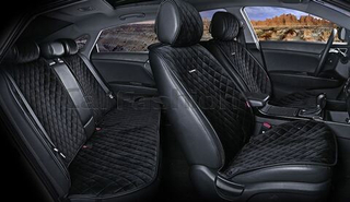 Накидки сидений ПОЛНЫЙ CarFashion (кт) -«CALIFORNIA PLUS» 22414 -Велюр черный/черный/черный