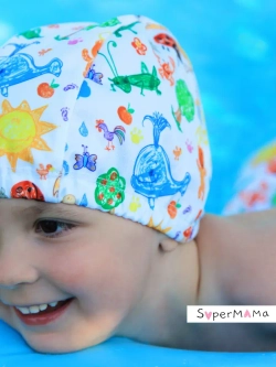 Шапочка для плавания детская непромокаемая для бассейна
