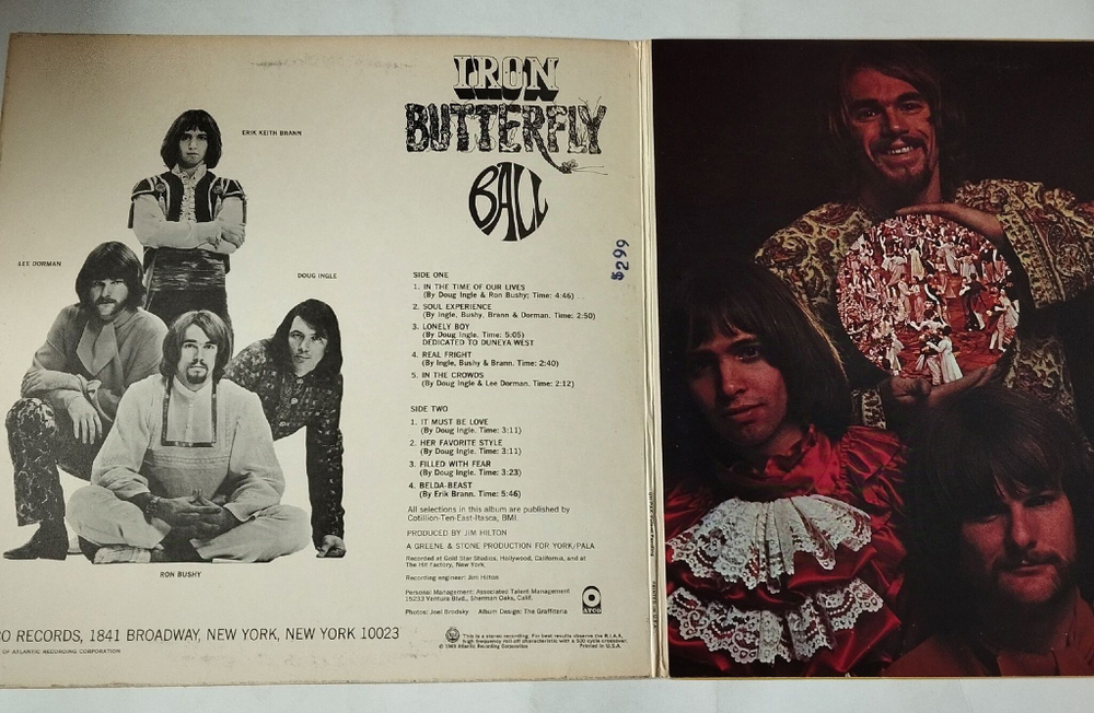 Винтажная виниловая пластинка LP Iron Butterfly Ball (USA 1969)