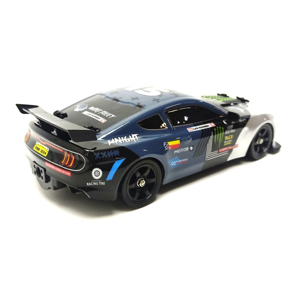 Радиоуправляемая машина для дрифта HB Ford Mustang (4WD, свет, пар, акб, 1:16) - SC16A05-1 бело-голубой