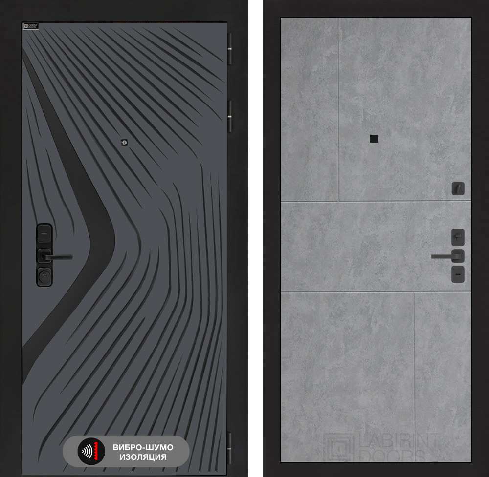 Входная дверь Лабиринт LEOLAB - 21 Бетон светлый