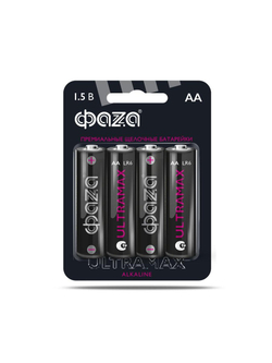 Элемент питания алкалиновый AA/LR6 1.5В ULTRAMAX LR6UM-B4 BL-4 (уп.4шт) ФАZА 5043022