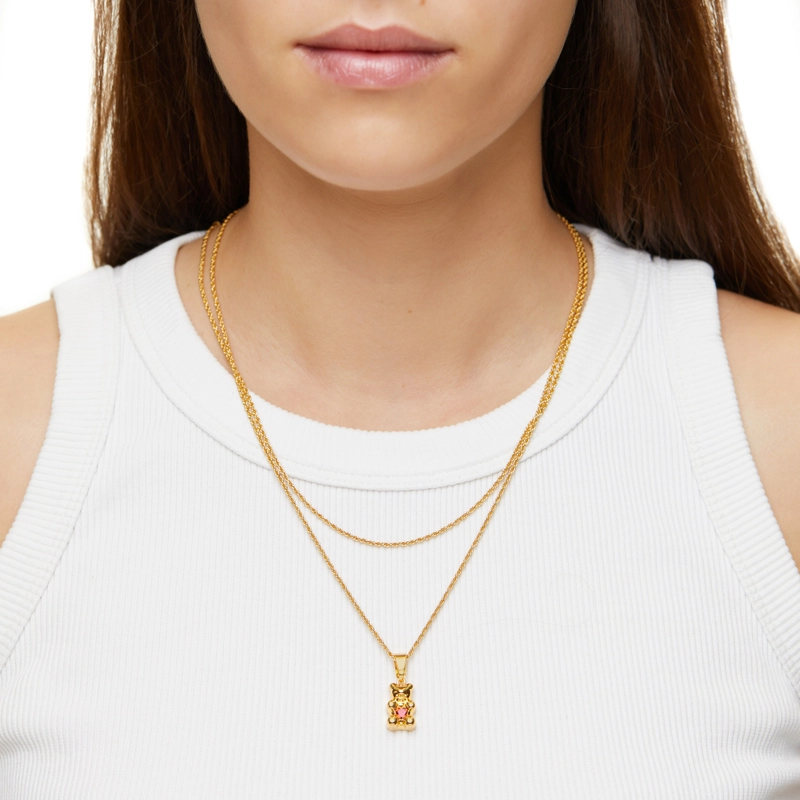 Колье Аморе с Двойной Нитью Ностальгический Медвежонок