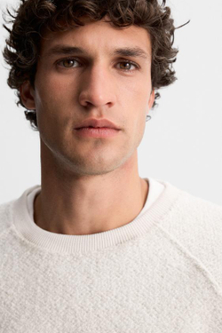 ZARA ТОЛСТОВКА ИЗ ТКАНИ С РЕЛЬЕФНЫМ УЗОРОМ, ЭКРЮ