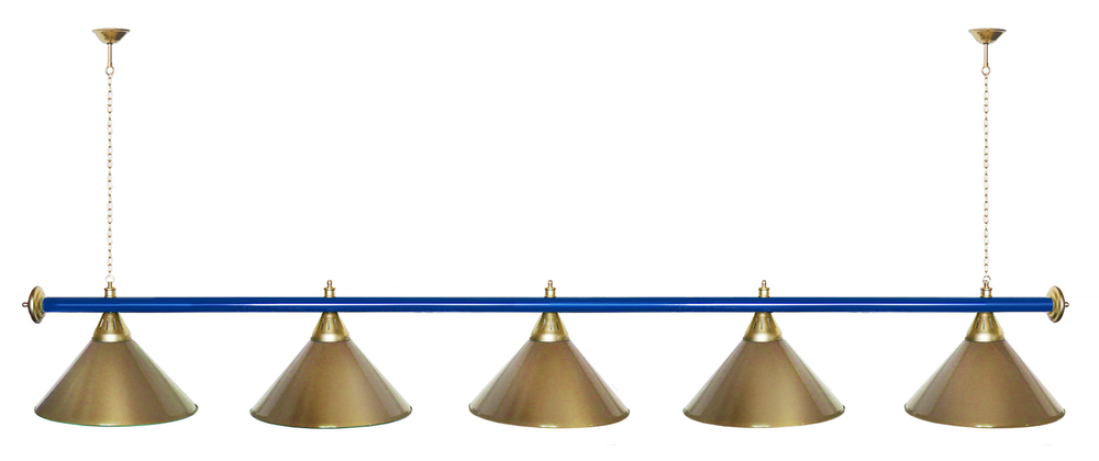 Лампа STARTBILLIARDS 5 пл. (плафоны золотые,штанга золотая,фурнитура золото)